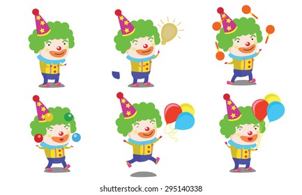 Clown Mascot Set 1