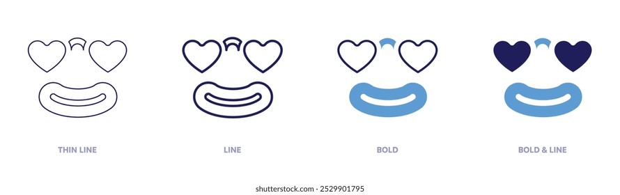 Clown mask costume icon in 4 different styles. Thin Line, Line, Bold, and Bold Line. Duotone style. Editable stroke.