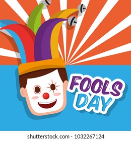 clown mask happy jester hat fools day