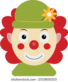 Clown Mask Illustration in Creepy Cartoon Design. Flat Graphic Vector 