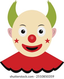 Clown Mask Illustration in Creepy Cartoon Design. Flat Graphic Vector 