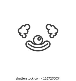 Clown mask outline icon. linear style sign for mobile concept and web design. Party mask simple line vector icon. Symbol, logo illustration. Pixel perfect vector graphics