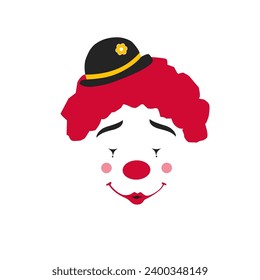 clown mask vector design illustration suitable for comedy theme, sticker, template, decoration