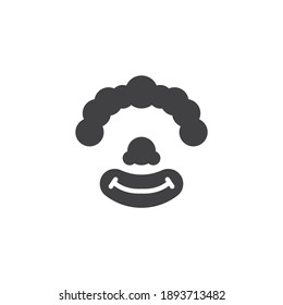 Clown mask vector icon. filled flat sign for mobile concept and web design. Clown party mask glyph icon. Symbol, logo illustration. Vector graphics
