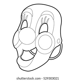 Clown maskicon. Outline illustration of clown mask vector icon for web
