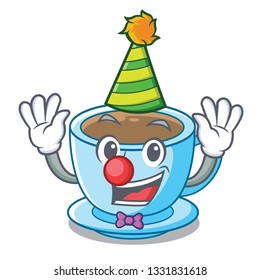 Clown milk tea isolated with the mascot
