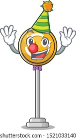 Clown miniature roundabout ahead the mascot shape