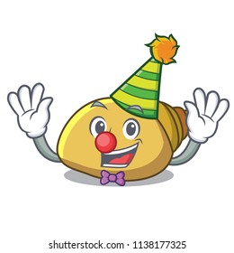 Clown mollusk shell mascot cartoon
