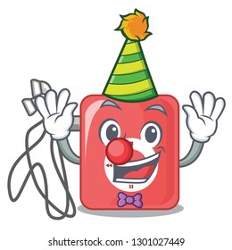 Clown mp3 player isolated on with mascot
