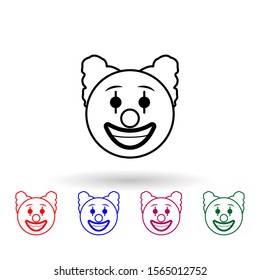 Clown multi color icon. Simple thin line, outline vector of emoji icons for ui and ux, website or mobile application