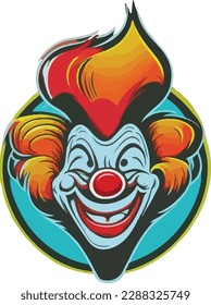 Clown multicolor vector illustration isolated on white background
