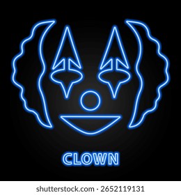 sinal de neon palhaço, design moderno brilhante banner, tendências coloridas do design moderno no fundo preto. Ilustração vetorial.