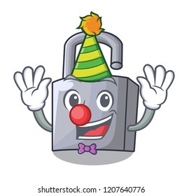 Clown new metal padlock isolated on mascot