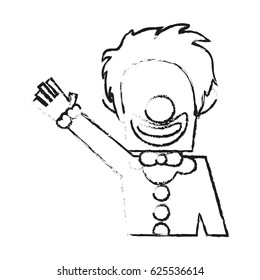 clown with no eyes cartoon icon image 