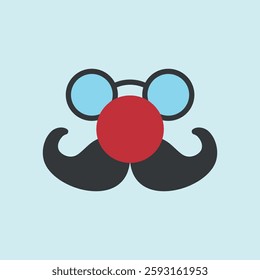 Clown nose icon symbolizes playful humor, ideal for April Fool's Day designs, circus themes, comedy events, and prank-related visuals.