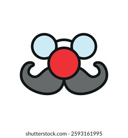 Clown nose icon symbolizes playful humor, ideal for April Fool's Day designs, circus themes, comedy events, and prank-related visuals.