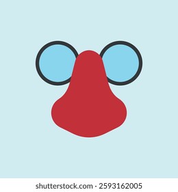 Clown nose icon symbolizes playful humor, ideal for April Fool's Day designs, circus themes, comedy events, and prank-related visuals.