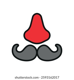 Clown nose icon symbolizes playful humor, ideal for April Fool's Day designs, circus themes, comedy events, and prank-related visuals.