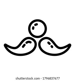 Clown Nose And Mustache Flat Icon Isolated On White Background