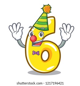 Clown number six isolated on the mascot