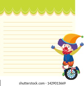 Clown on note template illustration