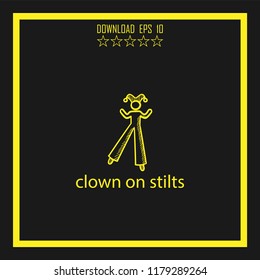 clown on stilts sketch vector icon