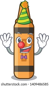 Clown orange crayon character.