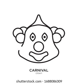 Clown outline. Isolated clown on white background.