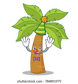 Clown palm tree character cartoon