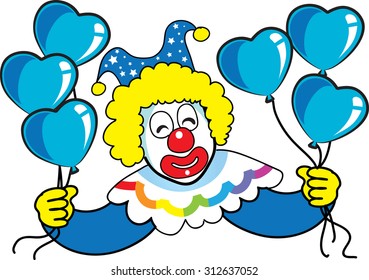 clown with party balloon