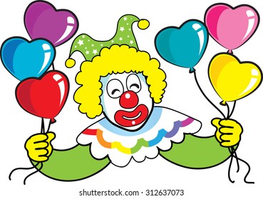 clown with party balloon