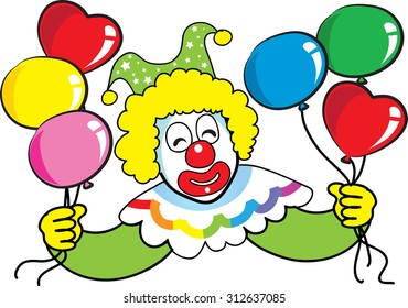 clown with party balloon
