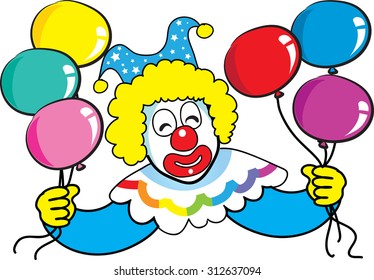 clown with party balloon
