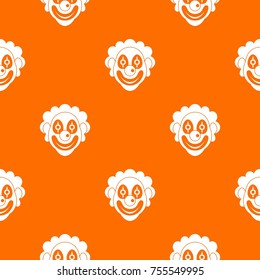 Clown pattern repeat seamless in orange color for any design. Vector geometric illustration