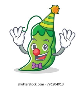 Clown peas mascot cartoon style