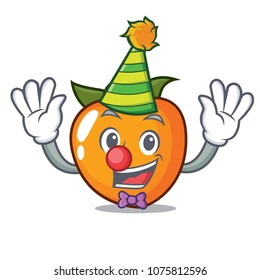Clown persimmon mascot cartoon style