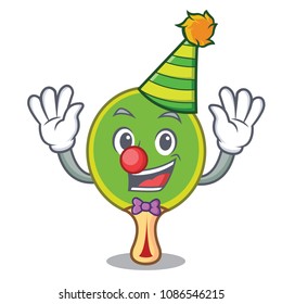 Clown ping pong racket mascot cartoon