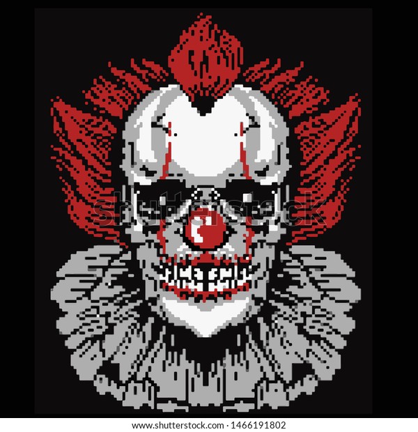 clown pixel art design vector.