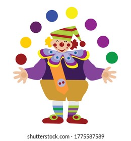 The clown playing handball full colour