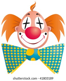 Clown portrait isolated on white background