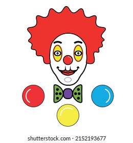 clown portrait and three ball spins