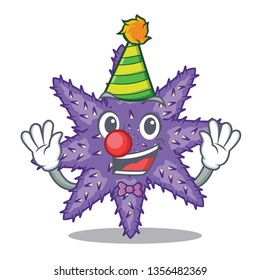 Clown purple starfish the cartoon above sand