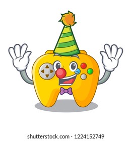 Clown retro computer game control on mascot