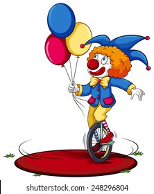 A Clown Running Around In Circle On A White Background