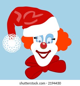 clown with santa hat