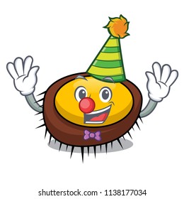 Clown sea urchin mascot cartoon