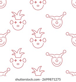 clown seamless pattern isolated on transparent background.