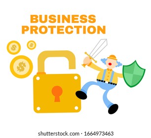 clown and security service flat design illustration good use for presentation