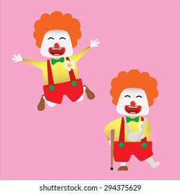 Clown set doing actions for use in advertising, presentations, brochures, blogs, documents and forms, etc.