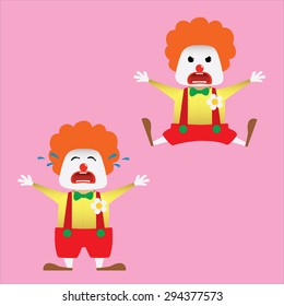 Clown set doing actions for use in advertising, presentations, brochures, blogs, documents and forms, etc.